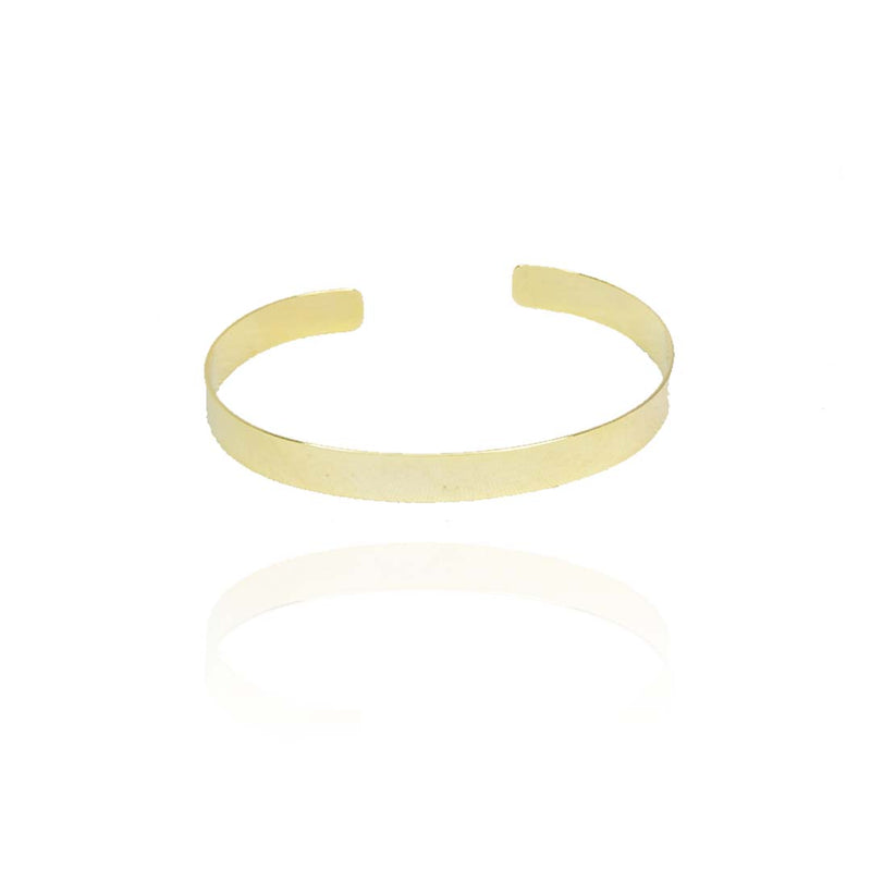 Bracelete Liso Largo Folheado em Ouro 18k (PL0060)